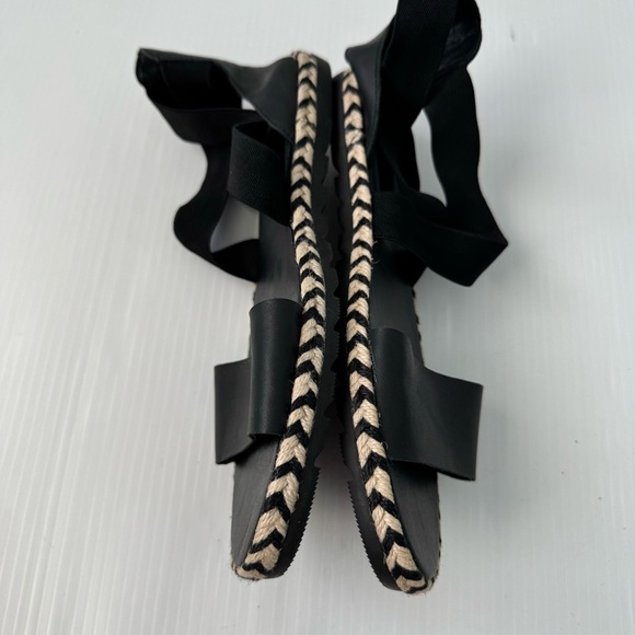 Sorel Ella espadrille ankle strap black sandals size 11 - Picture 5 of 6